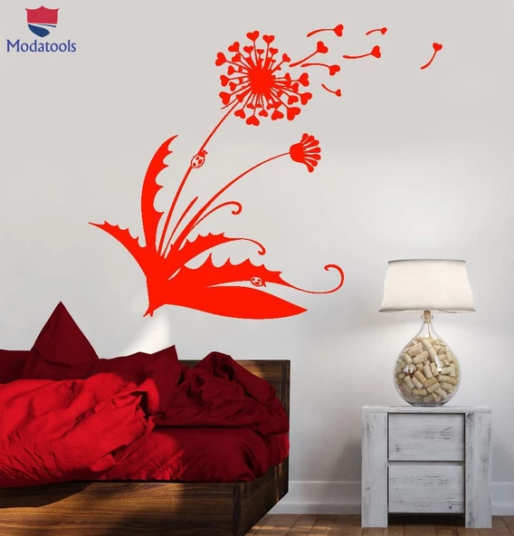 Oturma Odası, Yatak Odası Duvar Sticker Karahindiba Blowball Çiçek Kalpler Aşk Uğur Böceği Çıkartmalar Benzersiz Hediyelik ürün görseli