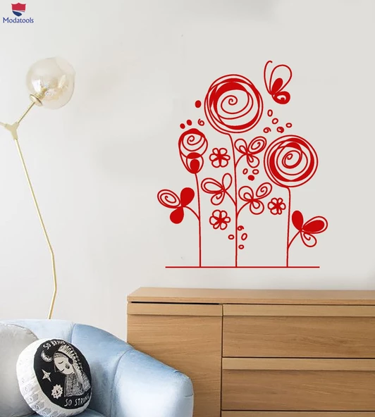 Oturma Odası, Yatak Odası Duvar Sticker Karikatür Çiçekler Flowerbed Bahçe Çocuk Odası Çıkartmaları Benzersiz Hediyelik