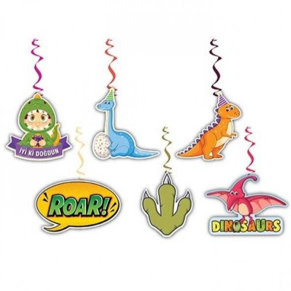 6 lı Tavan Süsü Dinozor ürün görseli 1