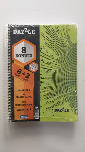 a4 boy 6+2 ayraçlı defter dersane defteri (6 kareli 2 çizgili )240 yaprak dazzle - 5