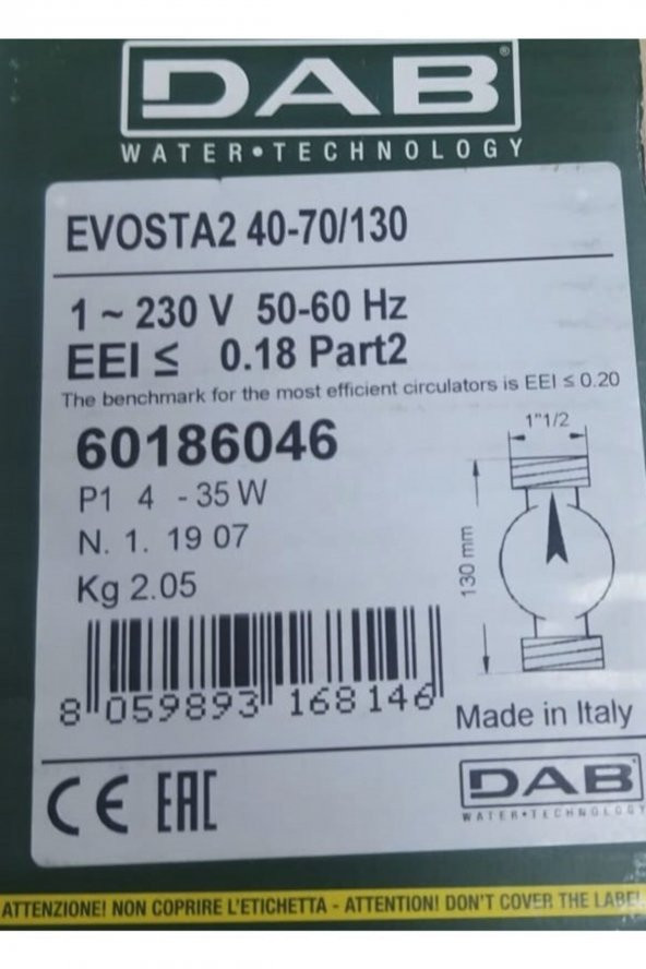 DAB Evosta2 Sirkülasyon Pompası 40-70/130 - 2
