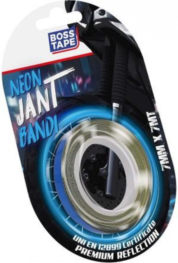 Boss Tape Beyaz Neon Jant Bandı En:7mm Boy:7mt
