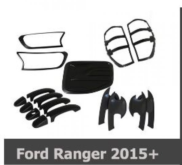 FORD RANGER T7 2015 -2019 FAR STOP AKSESUAR KAPLAMA SETİ MAT SİYAH ürün görseli