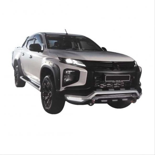 Ön Tampon Koruma Gündüz Ledli  -Ön Tampon Plate Mitsubishi L200 2019+ - Resim 3