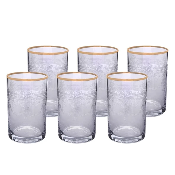 Decorium Kahve Yanı Su Bardağı 6lı Tumbler Elit 01 Altın - Resim 2