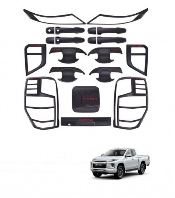 MİTSUBİSHİ L200 2019 + ÇERÇEVE SETİ KOMPLE  SİYAH ürün görseli