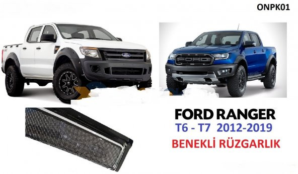 FORD RANGER 2012 + T6-T7-T8 CAM RUZGARLIĞI KARBON GÖRÜNÜMLÜ