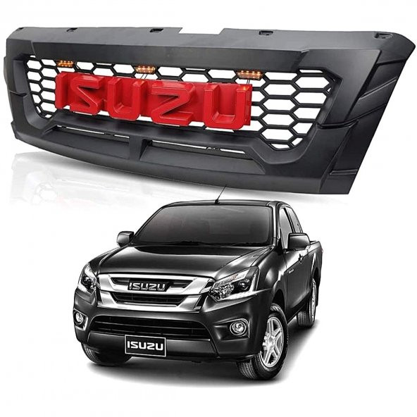 Isuzu Dmax Ön Panjur Ledli 2017 Ve Sonrası Kırmızı Yazılı - Resim 2