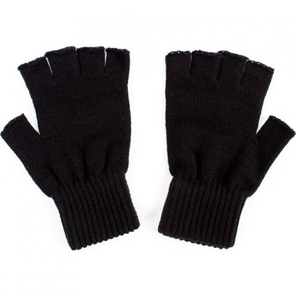 Tudors Siyah Parmaksız Erkek Eldiven - 2