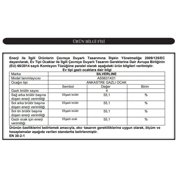 Silverline AS5640X01 60 CM Ankastre İnox Ocak - 3