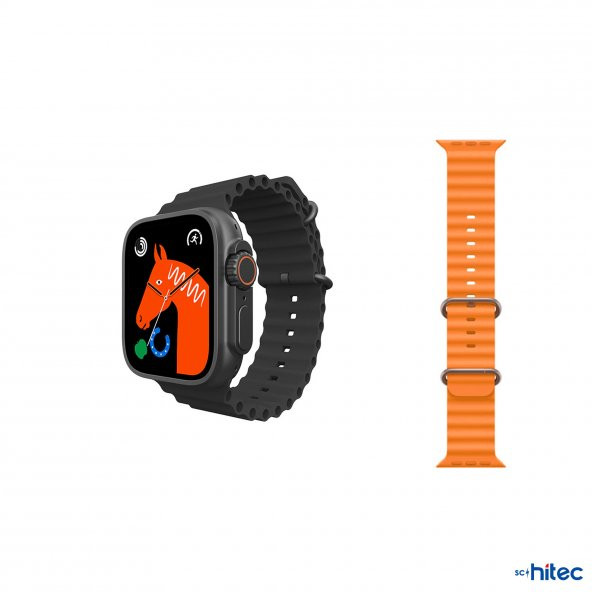 Global GS8 Ultra Android İos Uyumlu Akıllı Saat Siyah WNE0220 - Resim 2