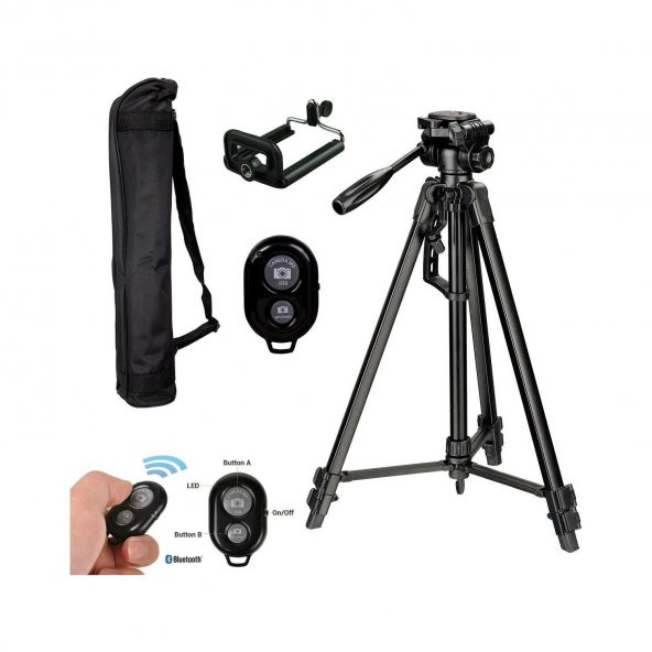 Cazipshop iPhone 15 Pro Pro Max İçin 170Cm Bluetooth Kumandalı Tripod