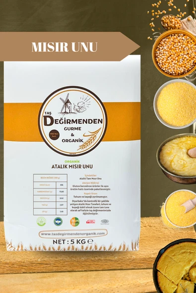 Taş Değirmenden Organik Atalık Mısır Unu - 5 Kilo - Resim 2