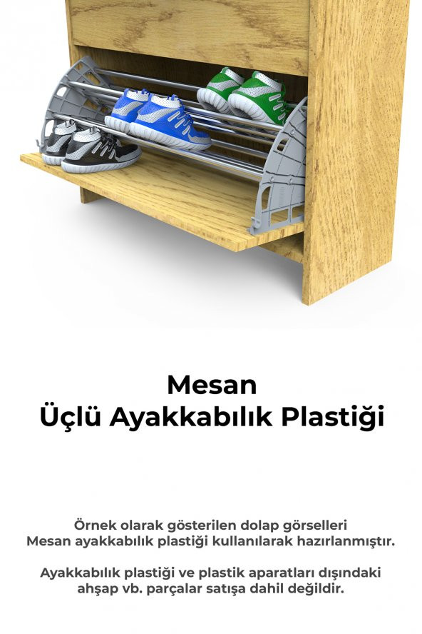 Mesan Ayakkabılık 3Lü Plastik Beyaz (Sağ-Sol) (0024) - 6