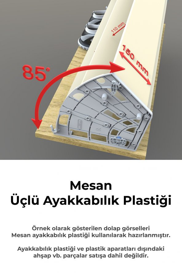 Mesan Ayakkabılık 3Lü Plastik Beyaz (Sağ-Sol) (0024) - 9