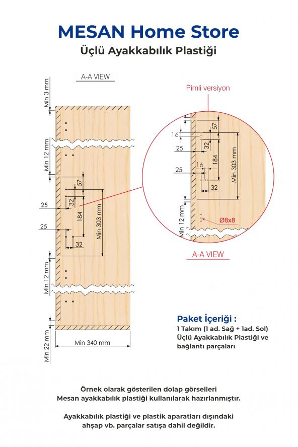 Mesan Ayakkabılık 3Lü Plastik Beyaz (Sağ-Sol) (0024) - 10