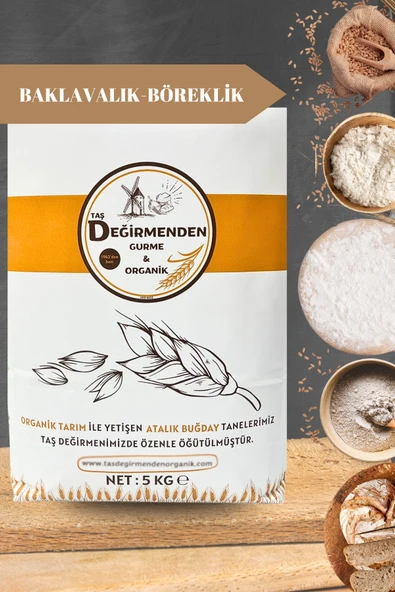 Taş Değirmenden Organik Atalık Çok Amaçlı Un - Baklavalık-Böreklik - 5 Kilo ürün görseli 1