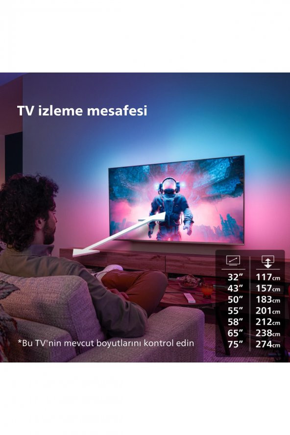 Philips 50PUS8808 50" 127 Ekran Uydu Alıcılı 4K Ultra HD Smart Ambilight LED TV - 12