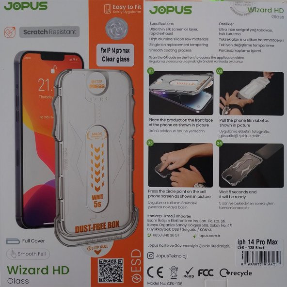 Jopus iPhone 13 / 13 Pro / 14 Wizard HD Cam Ekran Koruyucu CEK-138 - 3