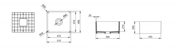 Bocchi Lavello Dekorlu Mutfak Eviyesi 50 Cm Beyaz 1603-001-0120 - 4