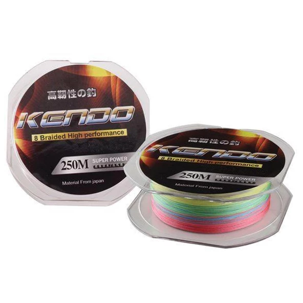 Kendo Dynema Multicolor 8Örgü Olta Misinası 250Mt