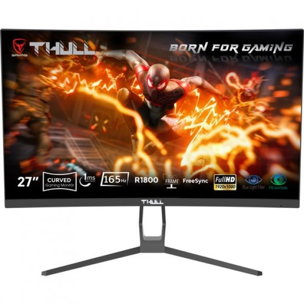 Thull Vision TG-VSN27C 27" 1ms 165Hz Freesync Fhd LED (Hdmı+Dp) Va Frameless Curved Gaming Monitör