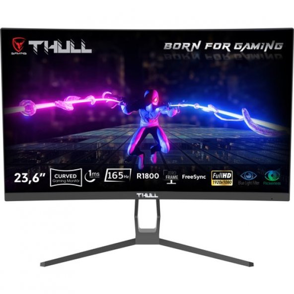 Thull Vision TG-VSN236C 23,6" 1ms 165Hz Freesync Fhd LED (Hdmı+Dp) Va Frameless Curved Gaming Monitör