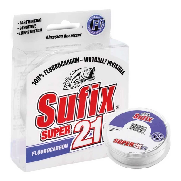 Sufix Süper 21FC Clear FluoroCarbon Olta Misinası 50mt