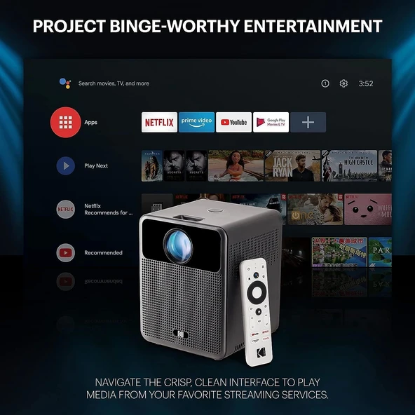 KODAK FLIK HD10 Android TV 1080P FHD Akıllı Video Projektör Sistemi - 3