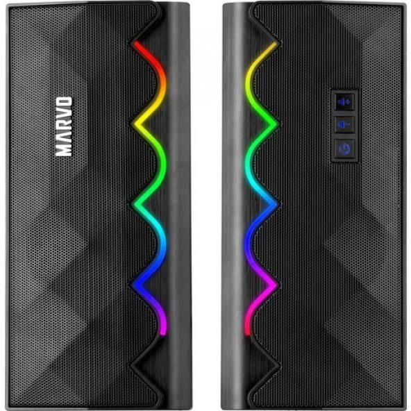 Marvo SG-269 GT60 Wired / Wireless  2.0 Stero Rgb Gaming Speaker