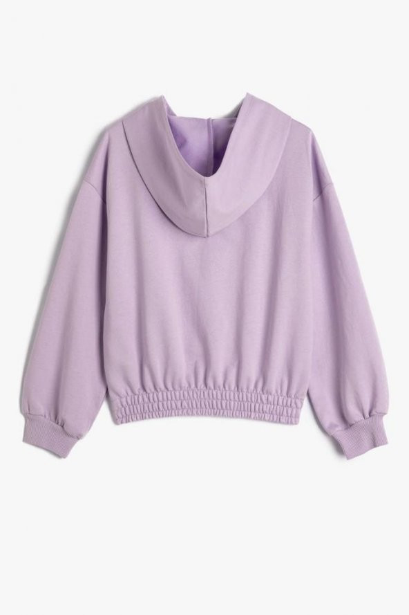 Koton Kız Çocuk Kapşonlu Sweatshirt Ayıcık Baskılı Beli ve Manşetleri Lastikli Uzun Kollu - 2