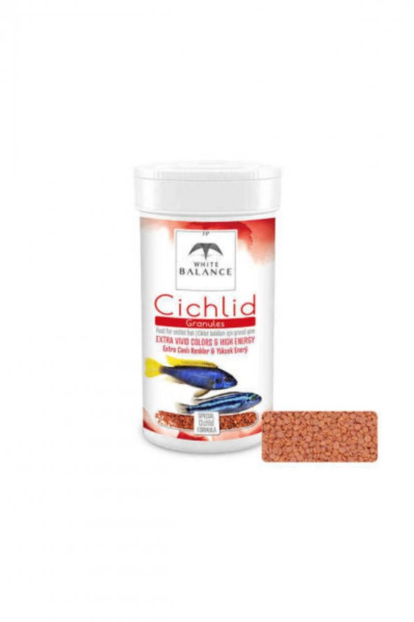 White Balance Cichlid Granules Ciklet Balığı Yemi 250 ml