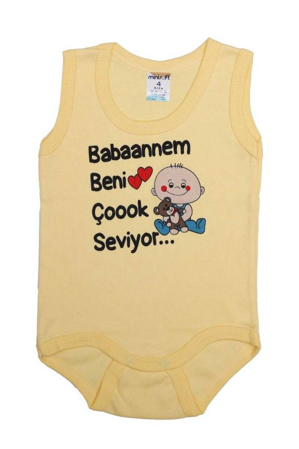 Babaannem Beni Çok Seviyor Bebek Zıbın  Sarı