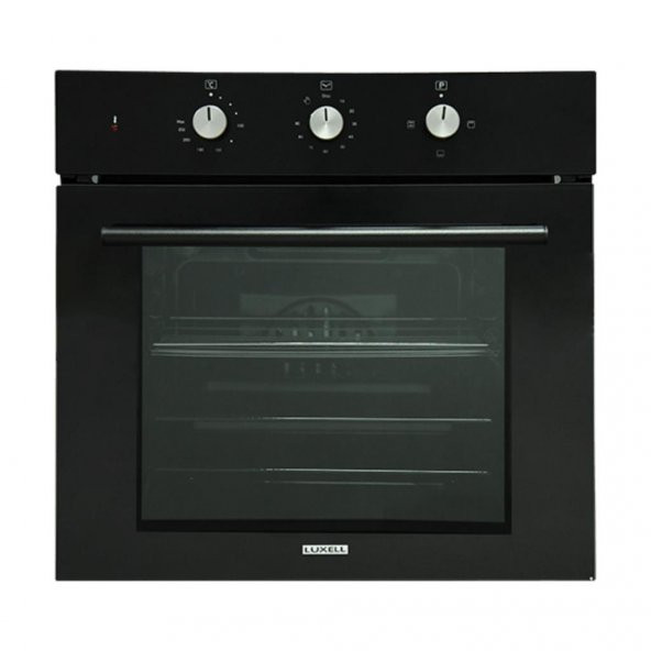 Luxell B66-S2 MT Cam Ankastre Fırın 3 düğmeli Siyah