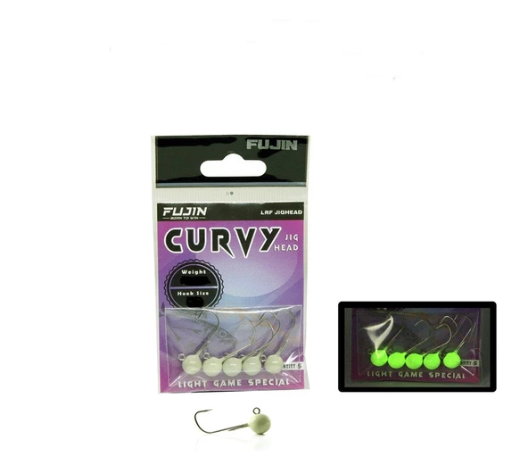 Fujin Curvy No.4 Glow Jig Head