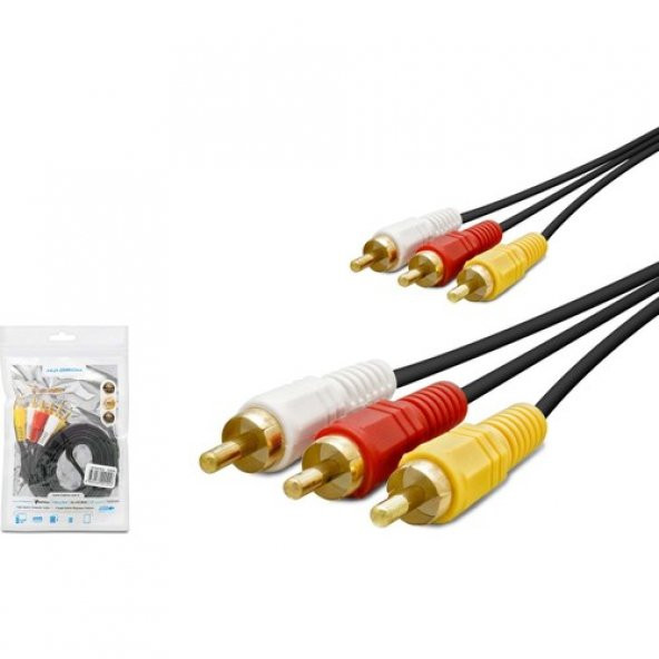 Hadron HDX1038(4592) Kablo 3rca To 3rca 1.5 mt