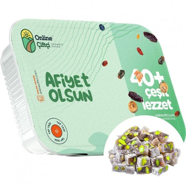 OnlineÇiftçi Antep Fıstıklı Çifte Kavrulmuş Lokum 250Gr