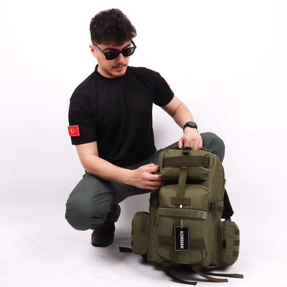 42 lt Haki Taktik Outdoor Sırt Çantası - 6