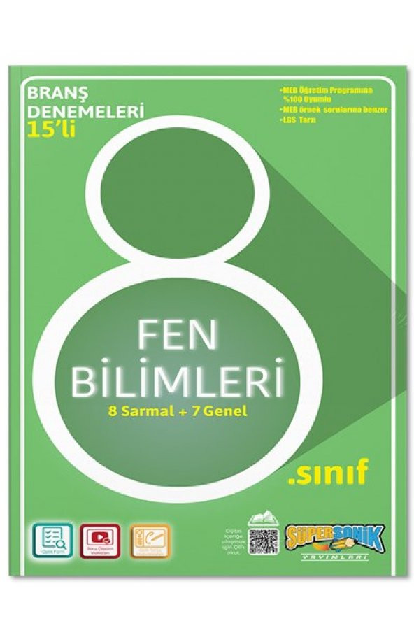 8. Sınıf Fen Bilimleri Branş Denemeleri - Süpersonik Yayınları