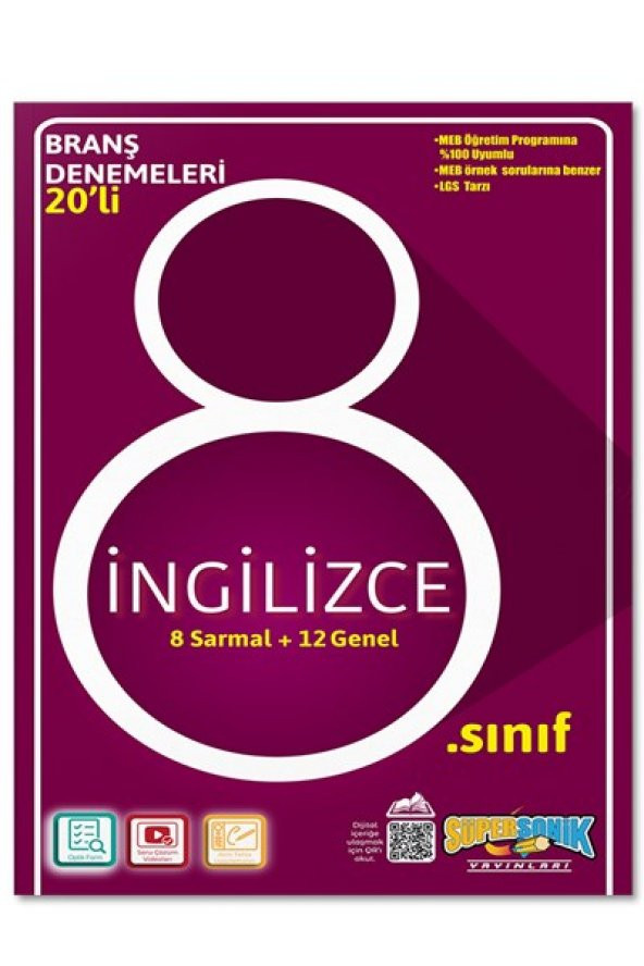 8. Sınıf İngilizce Branş Denemeleri - Süpersonik Yayınları