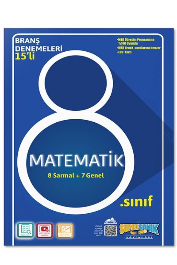 8. Sınıf Matematik Branş Denemeleri - Süpersonik Yayınları