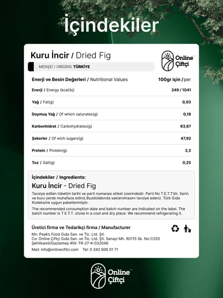 Online Çiftçi Kuru Dağ İnciri 300Gr - Resim 6