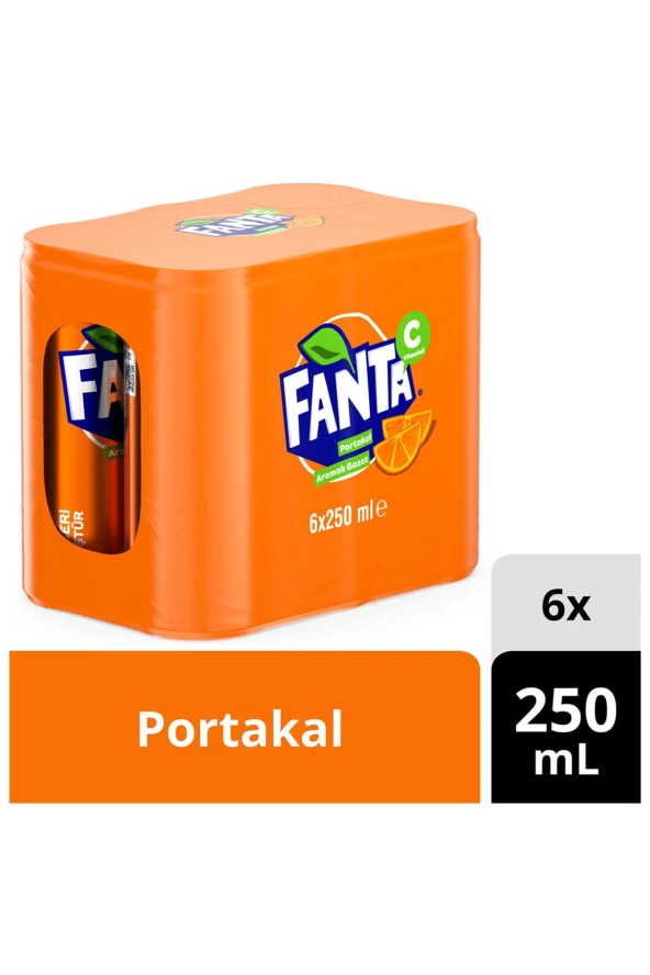 Fanta Portakal Aromalı Gazoz 6x250 Ml Kutu ürün görseli 1