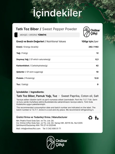 Online Çiftçi Tatlı Kırmızı Toz Biber 80Gr - Resim 4