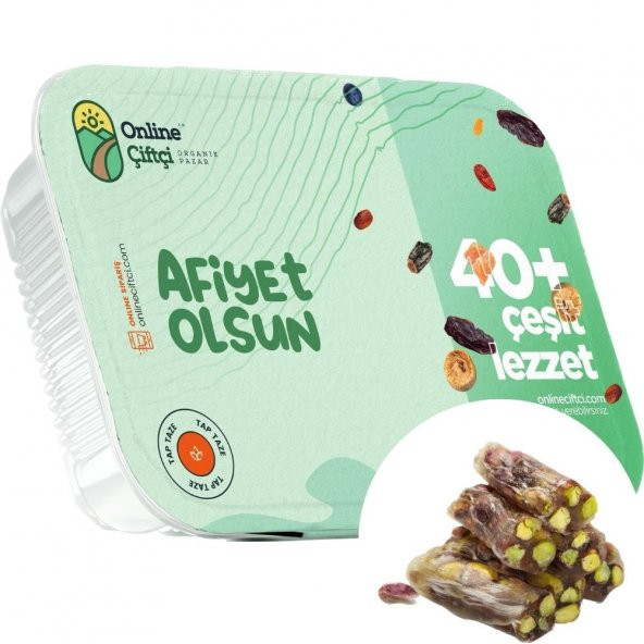 OnlineÇiftçi Antep Fıstıklı Sade Lokum 350Gr