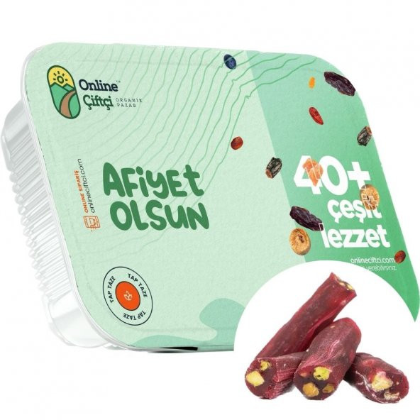 OnlineÇiftçi Antep Fıstıklı Narlı Fitil Lokum 350Gr