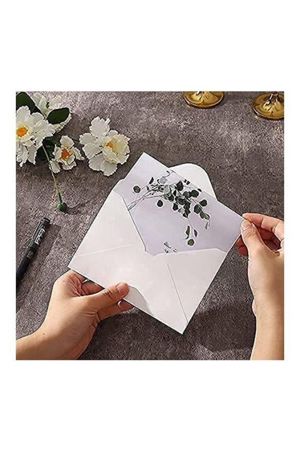 Mektup Zarfı Silikonlu 114x162 Mm 50 Adet 1 Paket Artlantis Cırtlı Beyaz Zarf Takı Zarfı Düğün Para Zarfı - 2