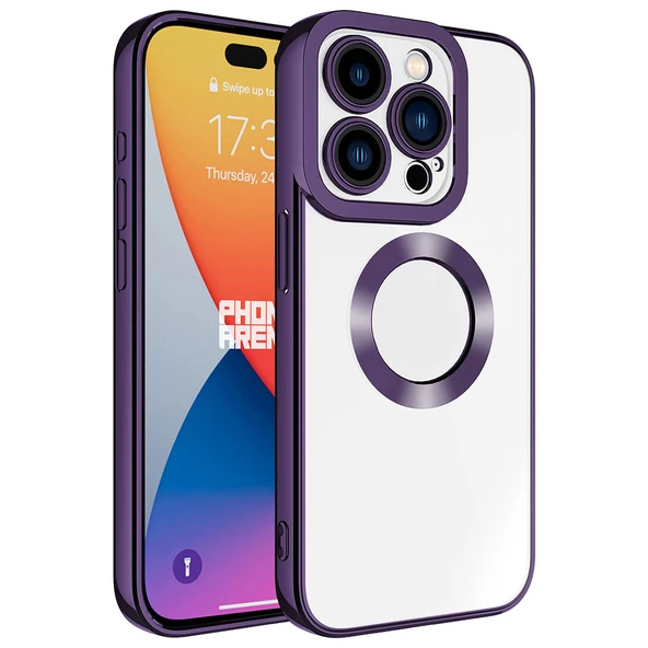 iPhone 15 Pro Kılıf Kamera Korumalı Logo Gösteren Omega Kapak - 8