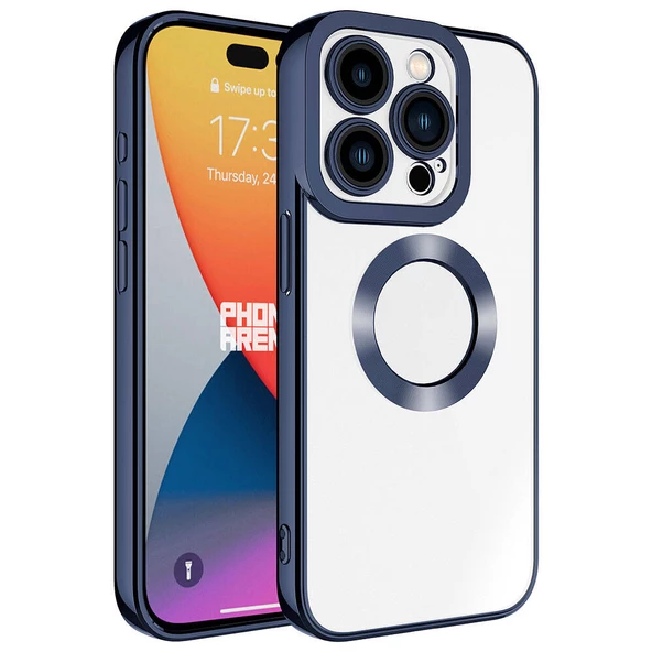 iPhone 15 Pro Kılıf Kamera Korumalı Logo Gösteren Omega Kapak - 9