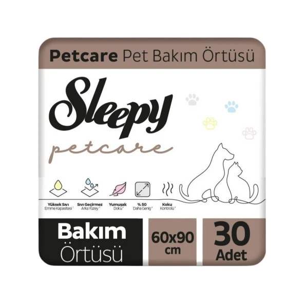 Sleepy Petcare Pet Bakım Örtüsü 60x90 Cm 30 Adet